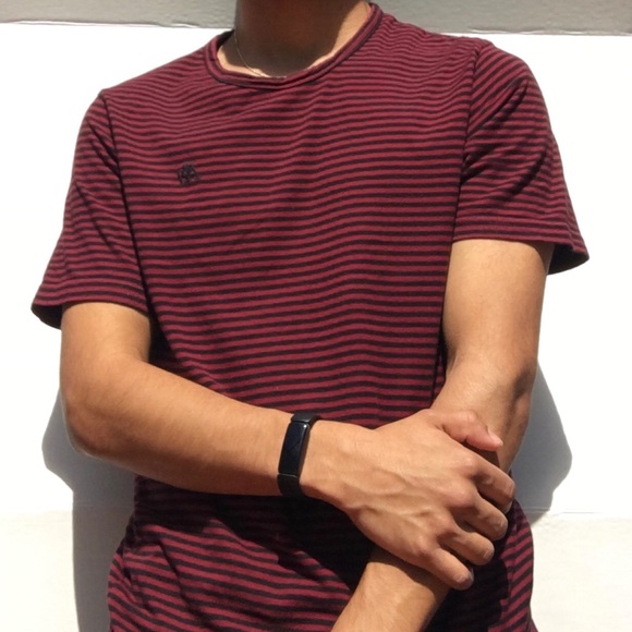 Aeropostale A87 red and black striped tee men M - Picture 7 of 7